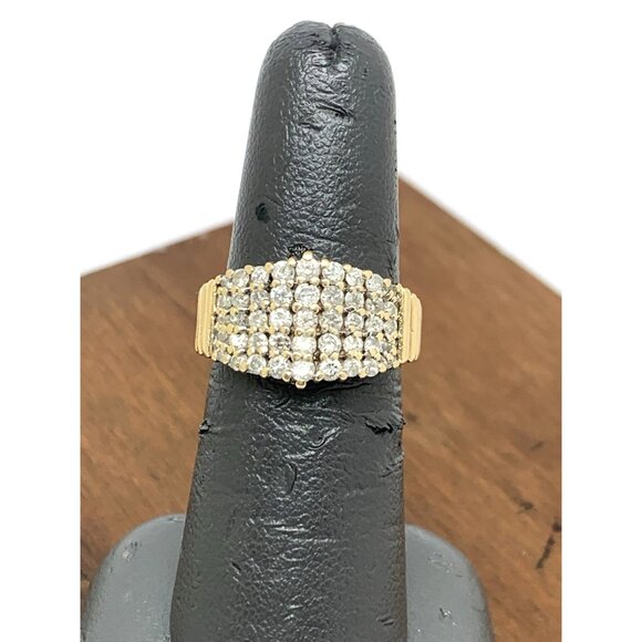 Cocktail Ring Diamond 14k Yellow Gold Cluster 0.75ctw Estate Women's Size 6.5 - Picture 7 of 14